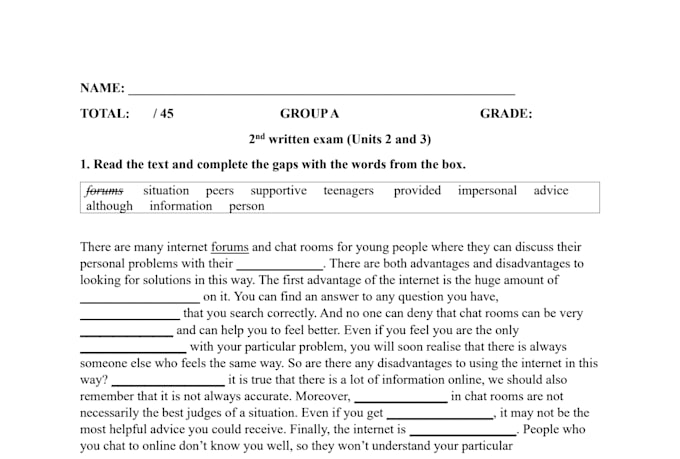 create tests and worksheets form your study materials